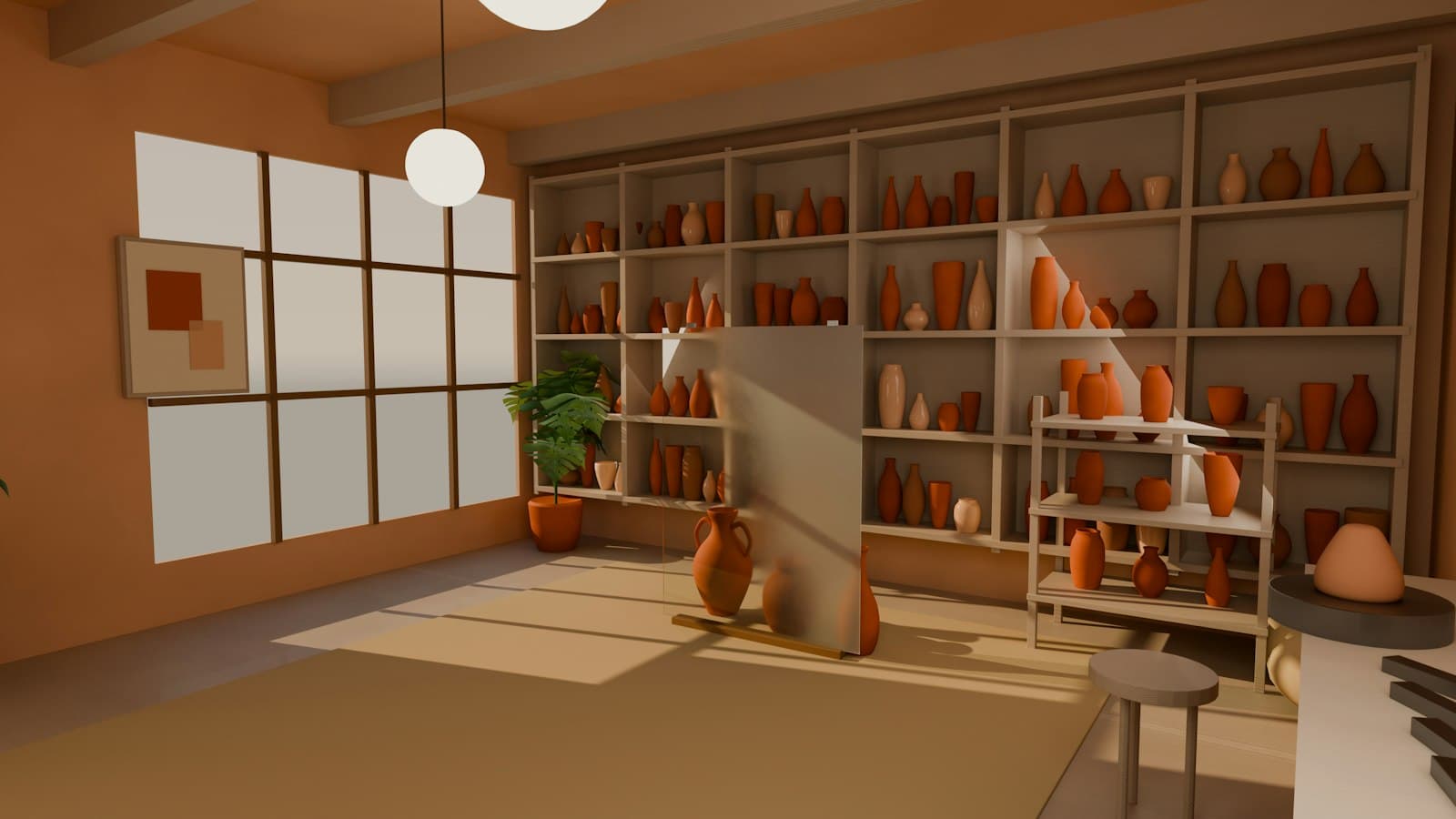 Persona meditando en un espacio minimalista con luz cálida