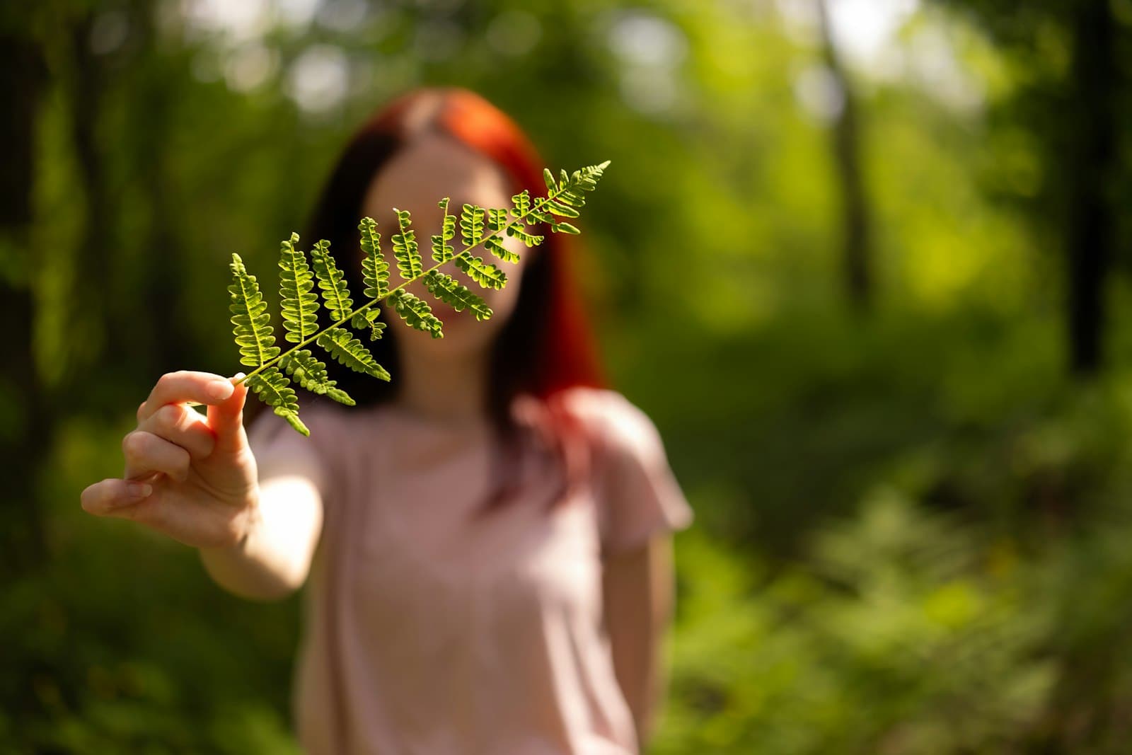 Una mano sosteniendo suavemente una hoja verde vibrante, simbolizando la conexión con la naturaleza y la simpleza.